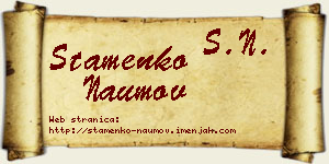 Stamenko Naumov vizit kartica